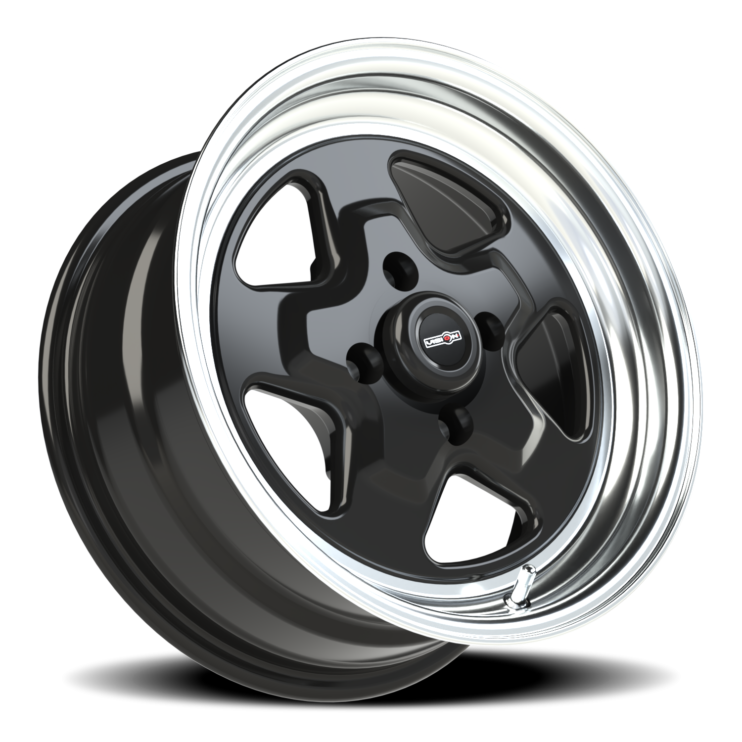 Vision American Muscle Nitro B 15X7 +0 Gloss Black Machined Lip