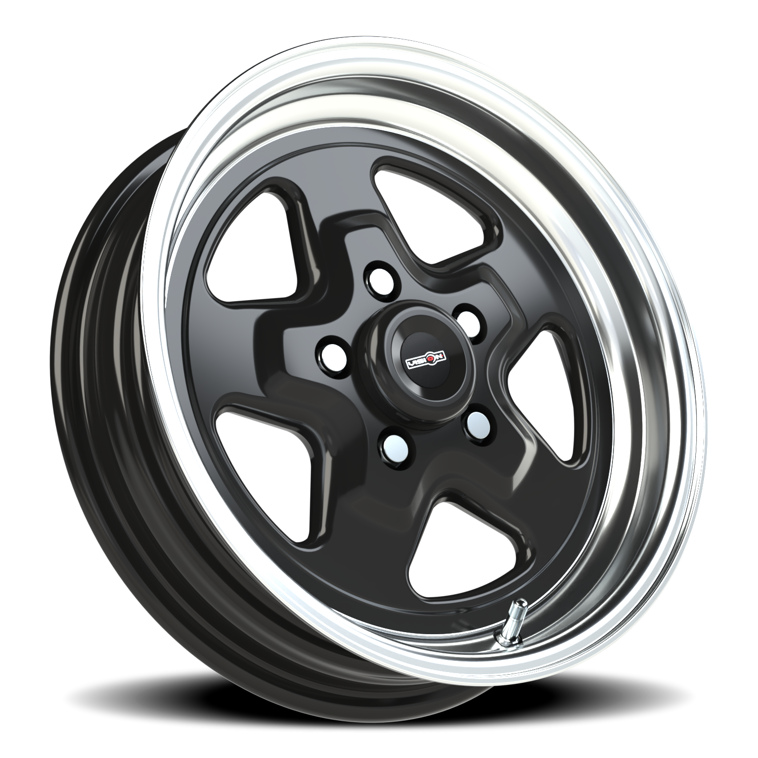 Vision American Muscle Nitro B 15X4 -19 Gloss Black Machined Lip