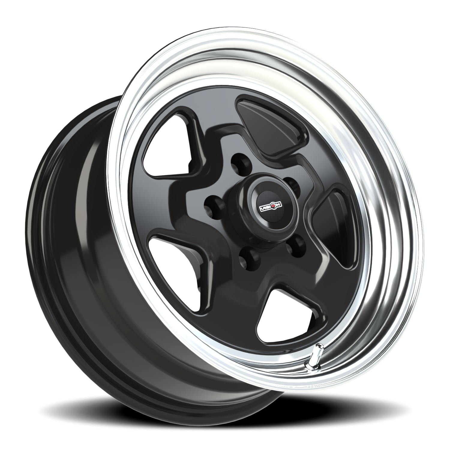 Vision American Muscle Nitro B 15X7 +0 Gloss Black Machined Lip