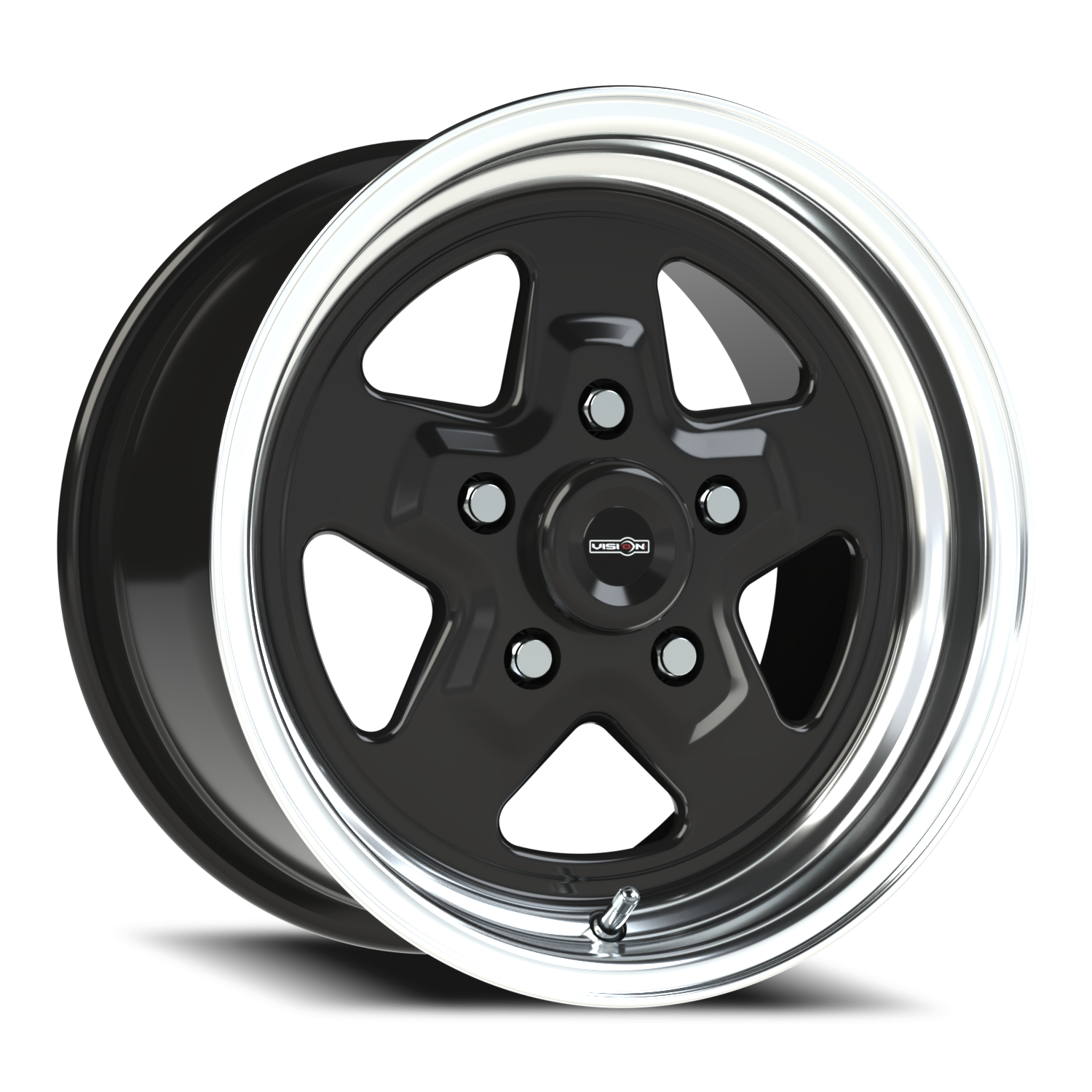 Vision American Muscle Nitro B 15X8 +27 Gloss Black Machined Lip