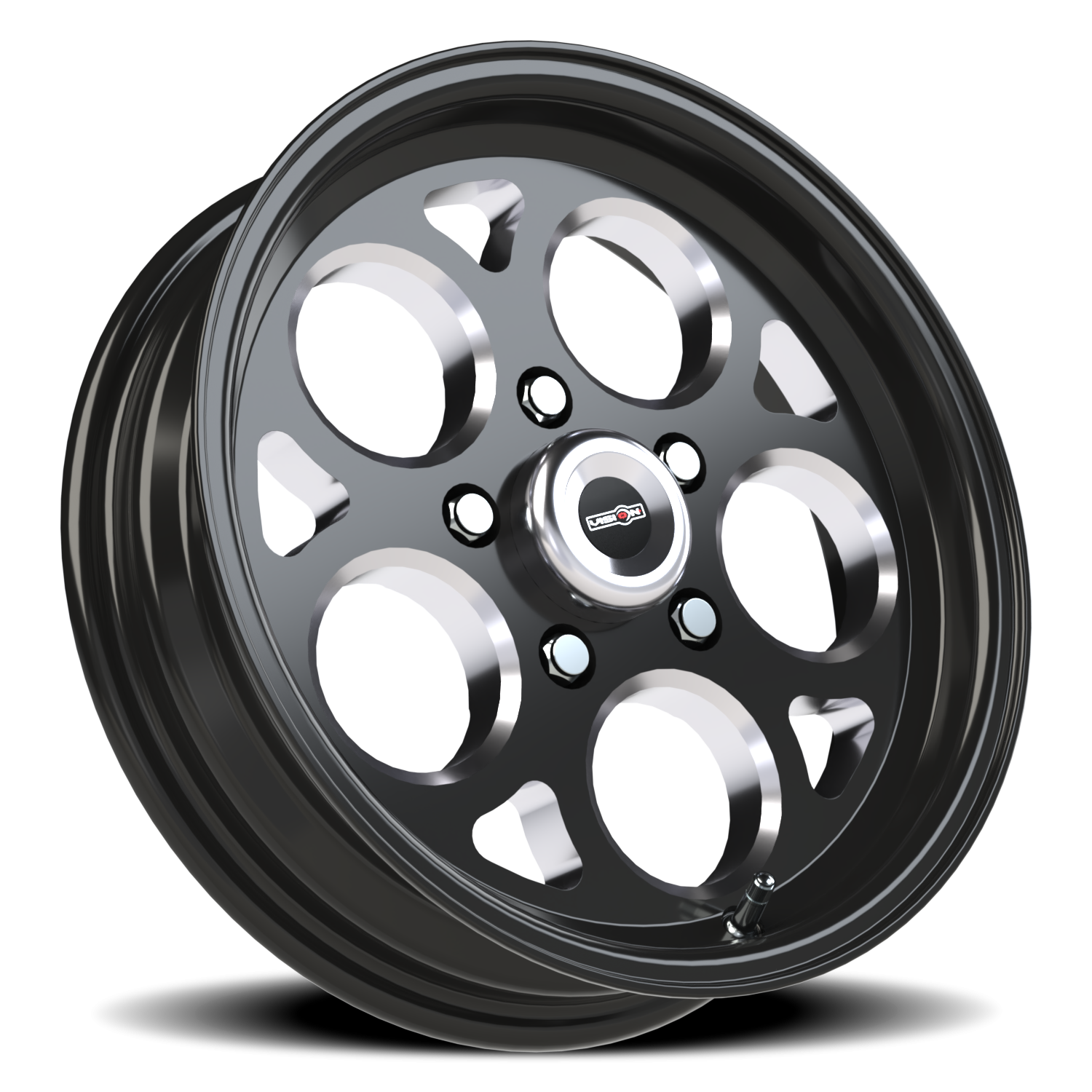 Vision American Muscle Sport Mag B 15X4 -19 Gloss Black with Milled Windows