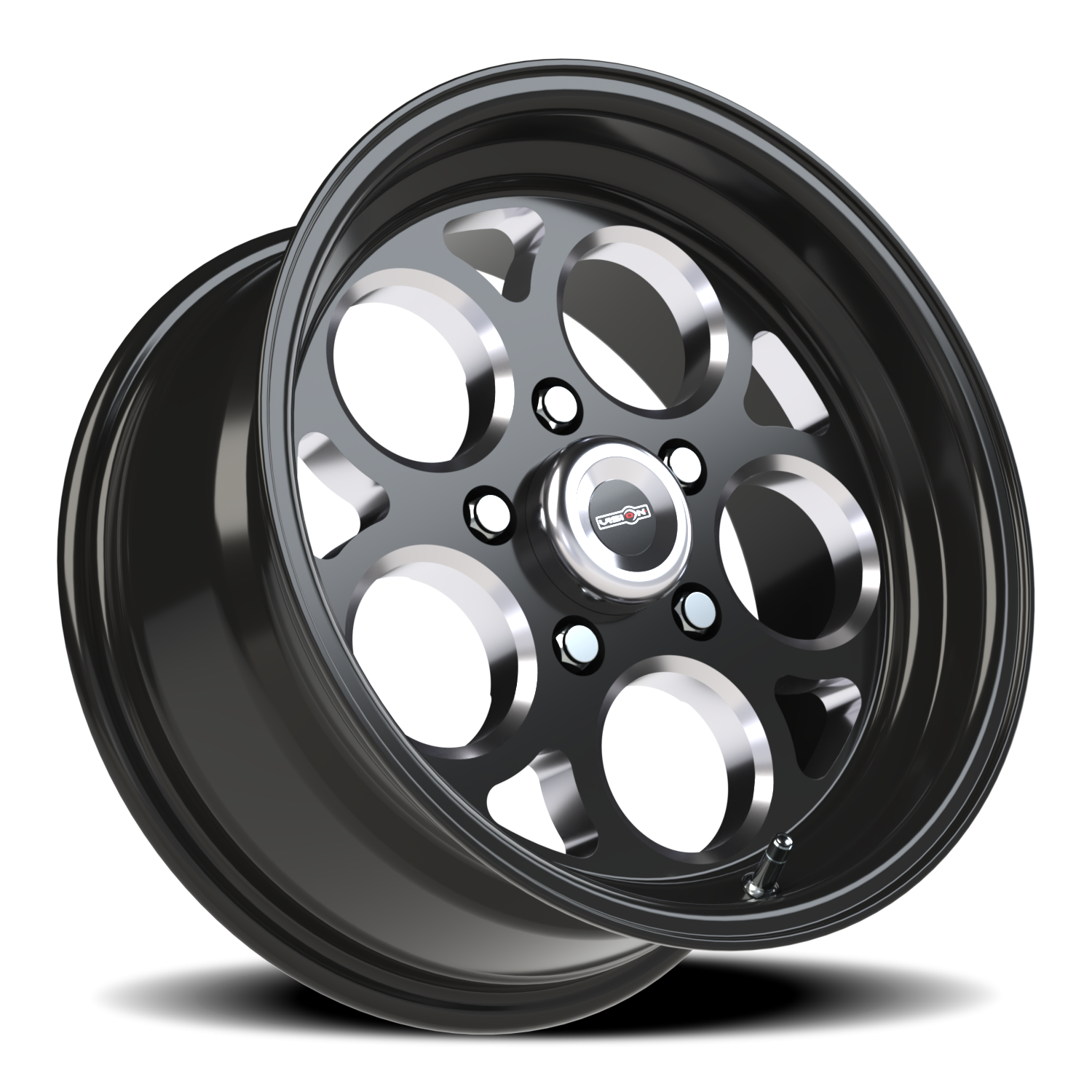 Vision American Muscle Sport Mag B 15X7 +0 Gloss Black with Milled Windows