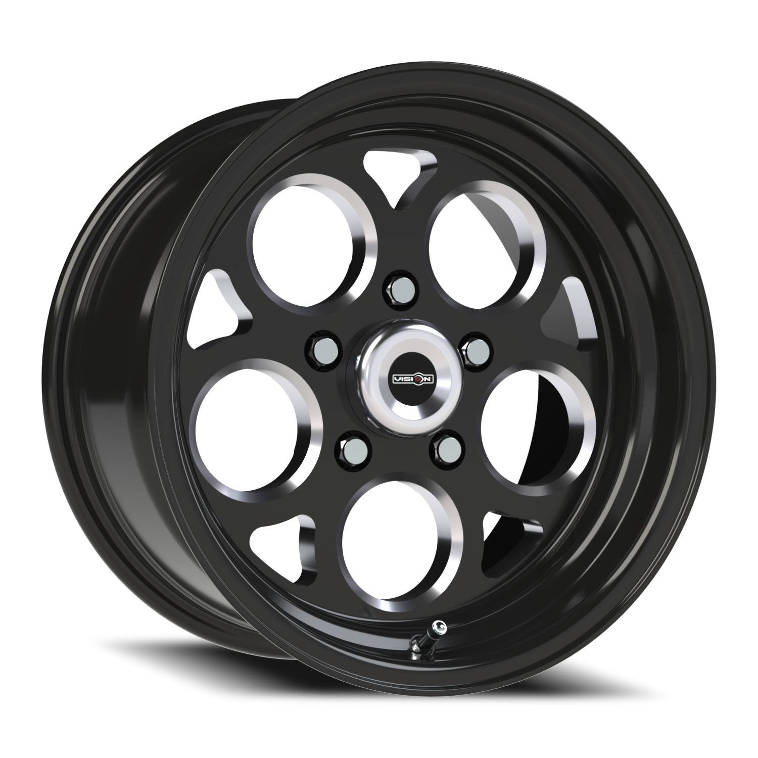 Vision American Muscle Sport Mag B 15X8 +0 Gloss Black with Milled Windows