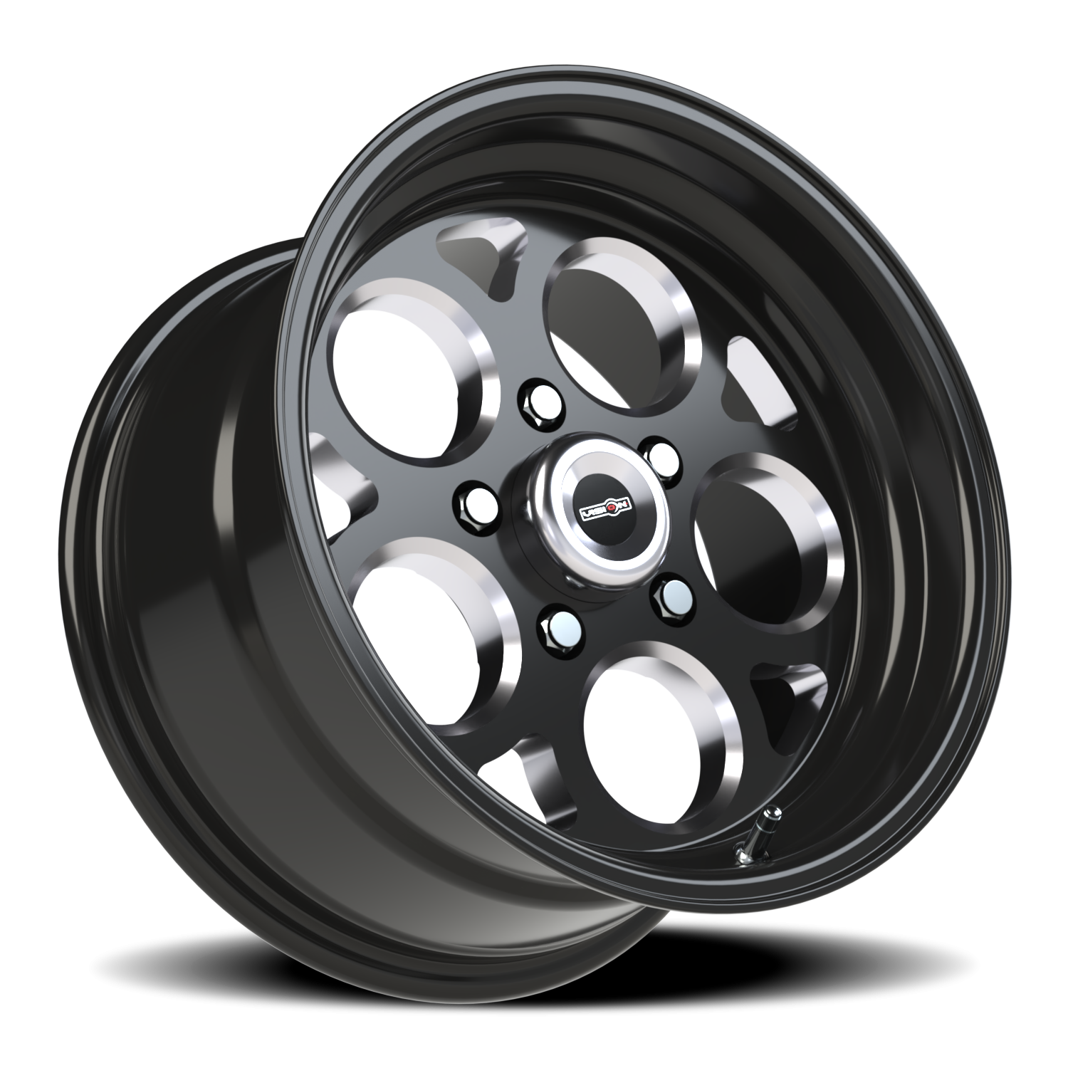 Vision American Muscle Sport Mag B 15X8 +0 Gloss Black with Milled Windows