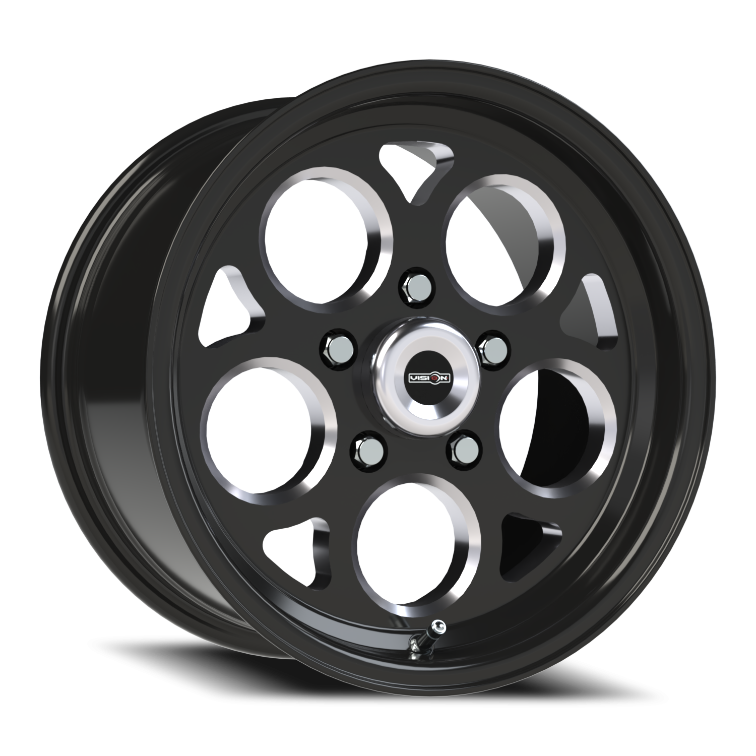Vision American Muscle Sport Mag B 15X8 +27 Gloss Black with Milled Windows