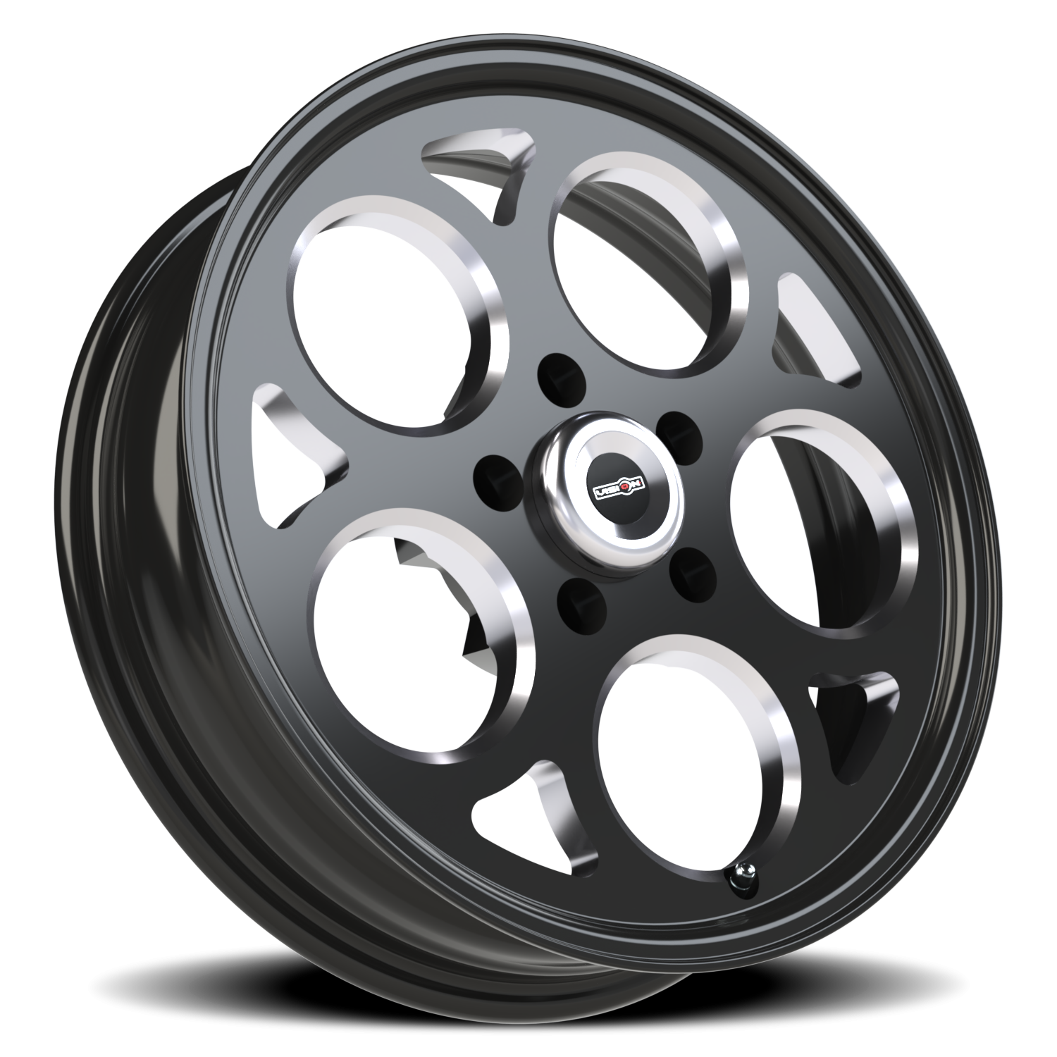 Vision American Muscle Sport Mag B 17X4.5 -24 Gloss Black with Milled Windows