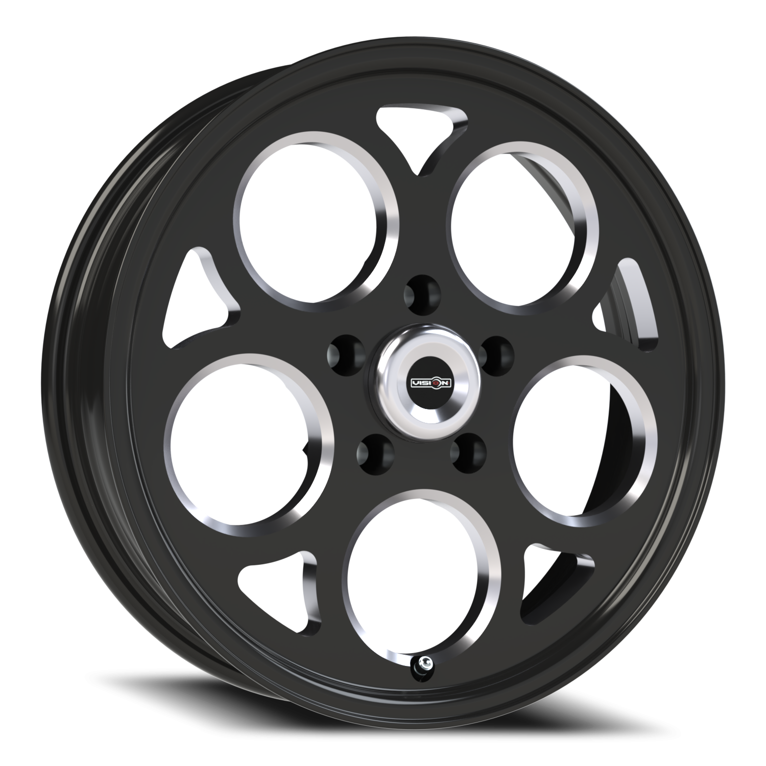 Vision American Muscle Sport Mag B 17X4.5 -24 Gloss Black with Milled Windows