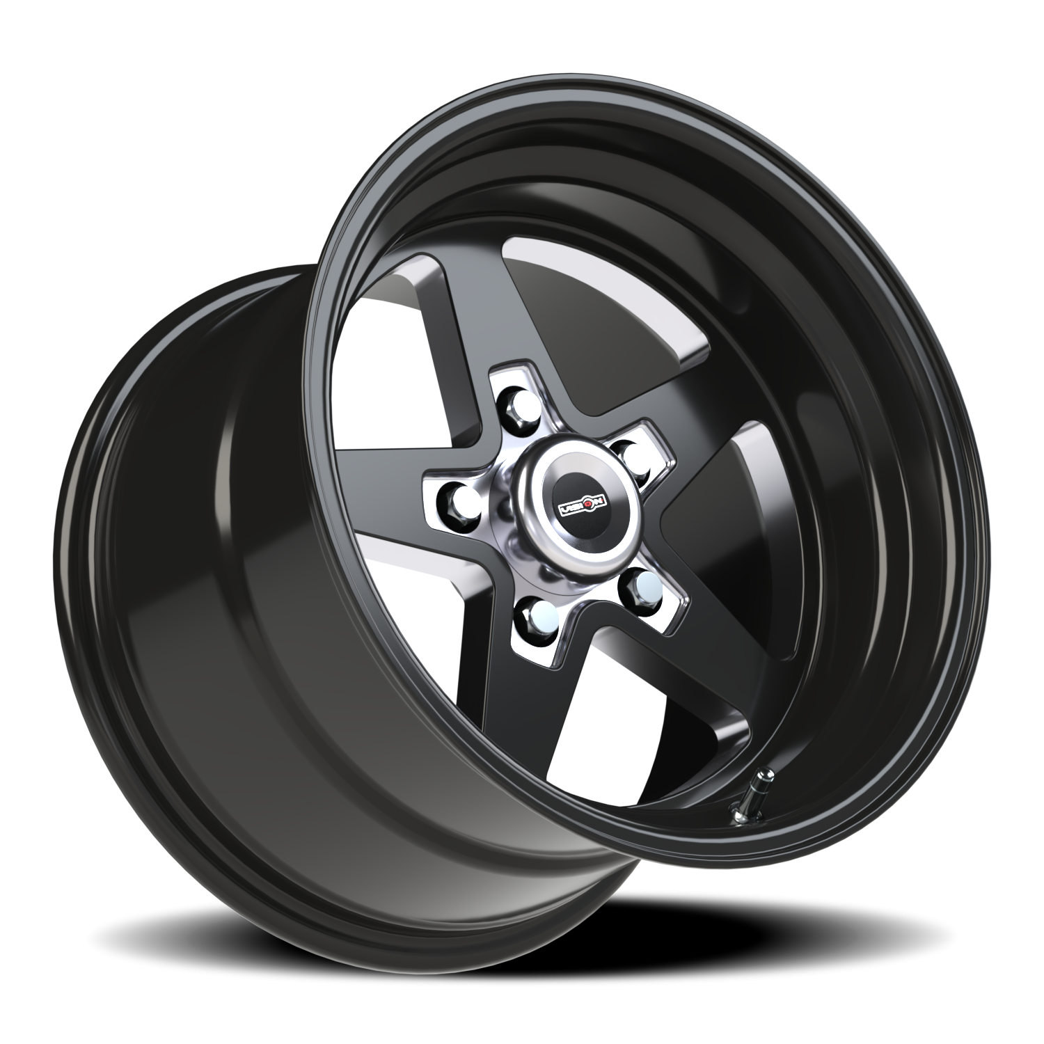 Vision American Muscle Sport Star B 15X10 +0 Gloss Black with Milled Center