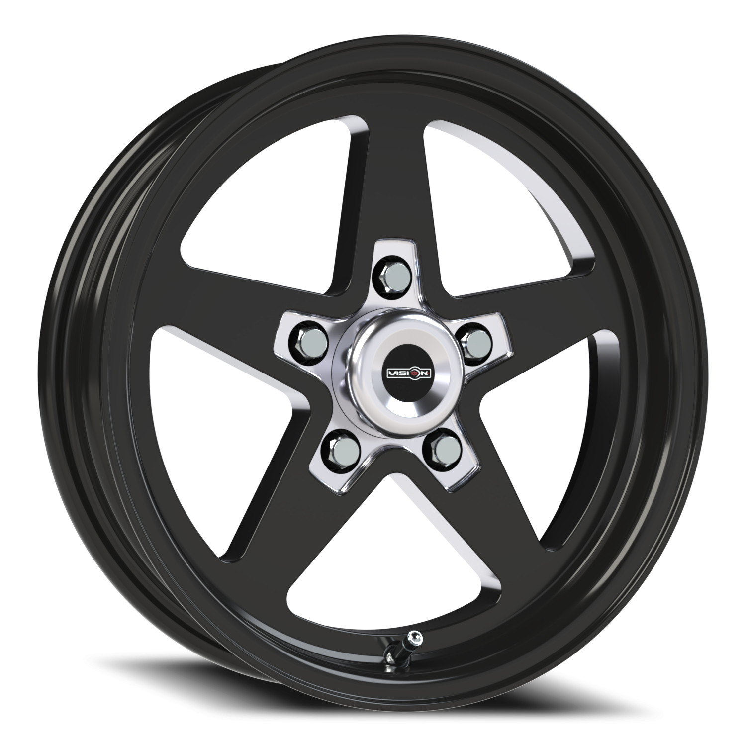 Vision American Muscle Sport Star B 15X4 -19 Gloss Black with Milled Center