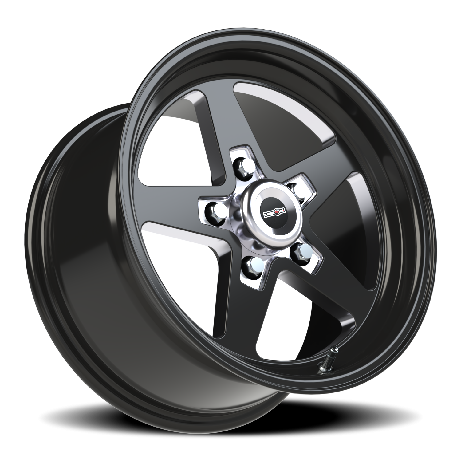 Vision American Muscle Sport Star B 15X8 +27 Gloss Black with Milled Center
