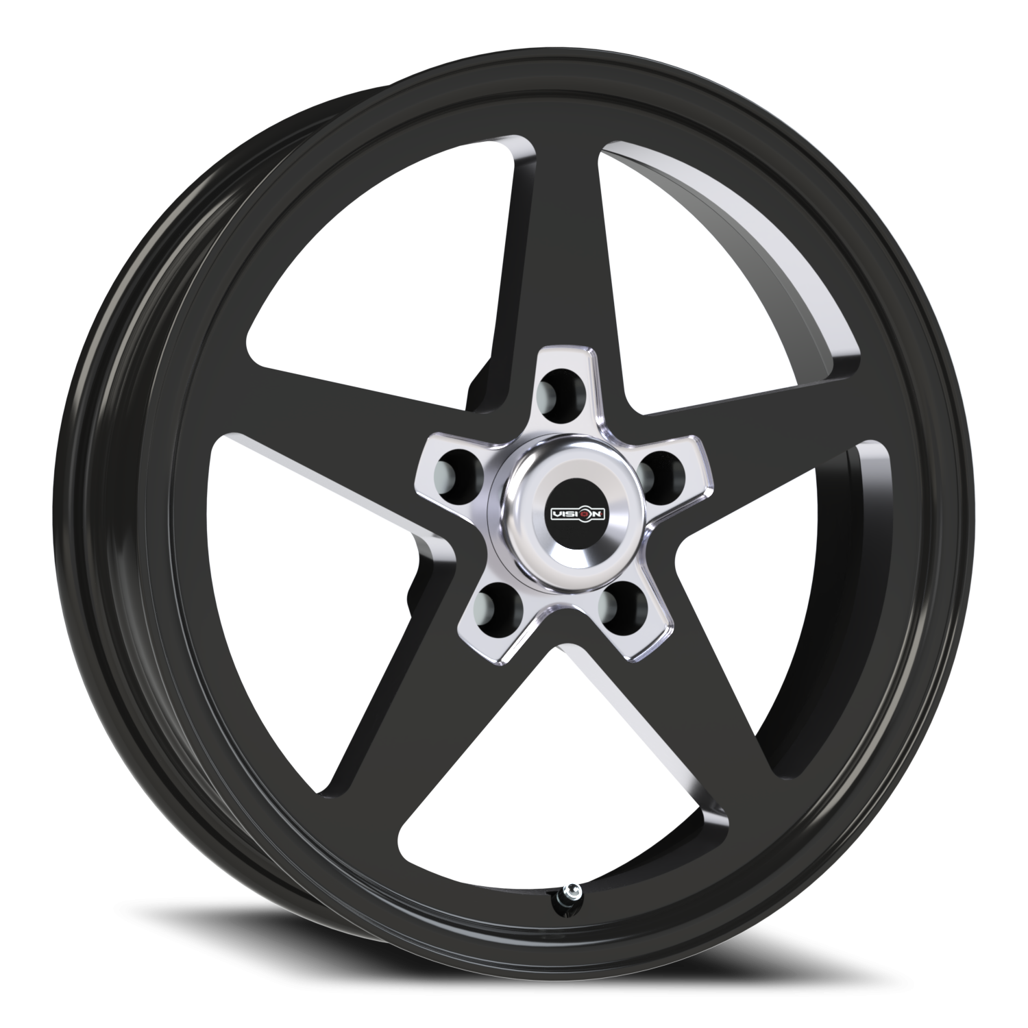 Vision American Muscle Sport Star B 17X4.5 -24 Gloss Black with Milled Center