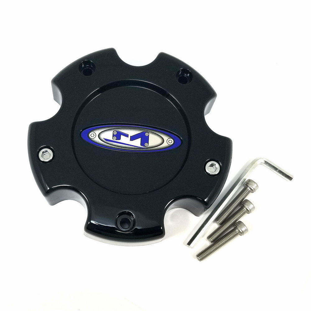 Mo951 Cap Blk 5X5.5 +18 - Blue Oval Logo