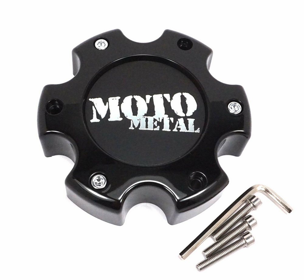 Moto Cap Gloss Black 6X5.5 - New Logo