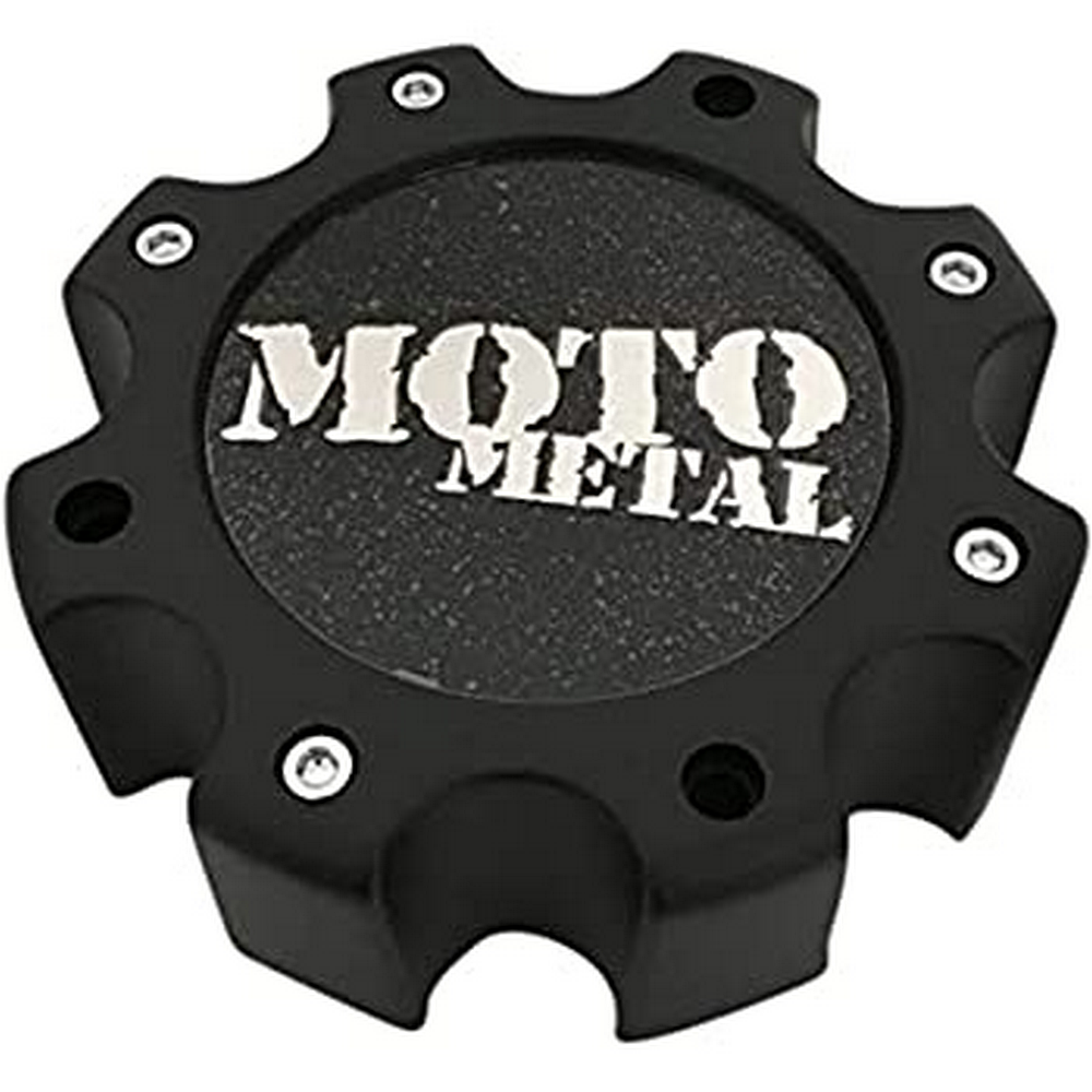 Moto Cap Matte Black 8 Lug - New Logo