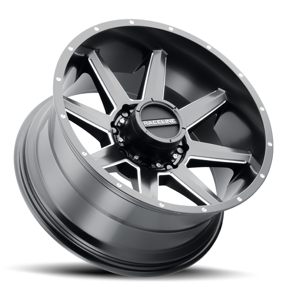 Raceline Wheels Stryker 22X12 -44 Satin Black Milled