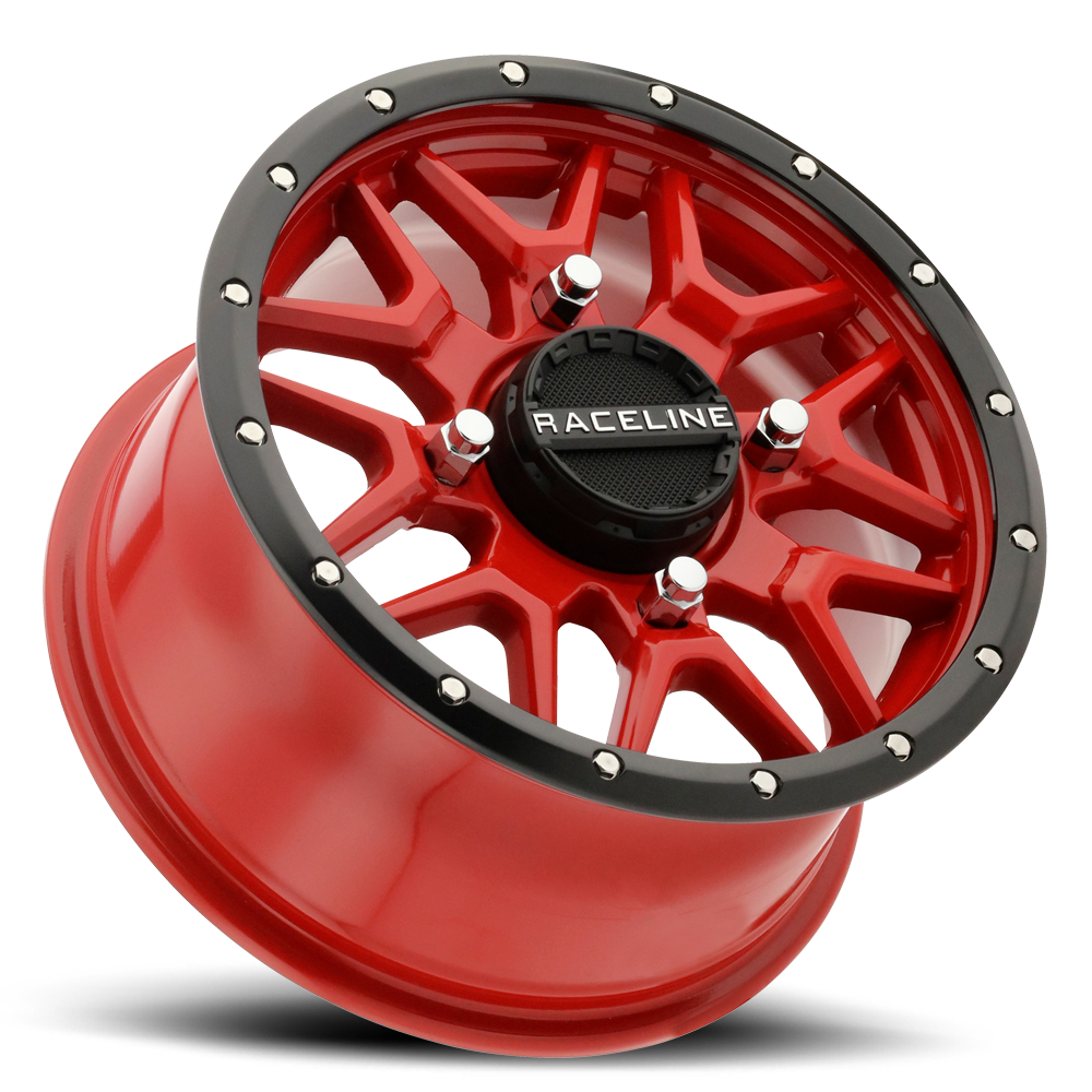 Raceline Wheels Krank Red 15X7 +10 Black
