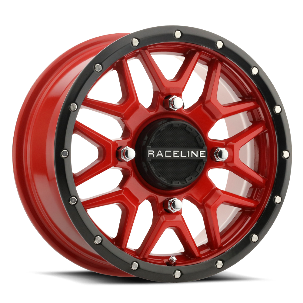 Raceline Wheels Krank Red 15X7 +10 Black