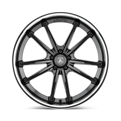 Asanti Black Abl-23 Sigma 22X9 +15 Gloss Black W/ Chrome Lip