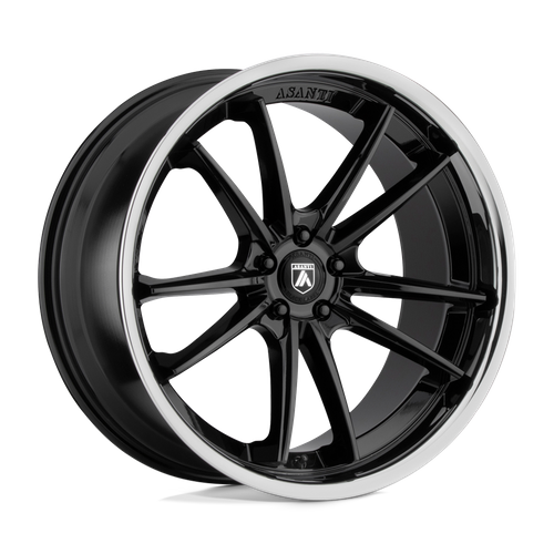 Asanti Black Abl-23 Sigma 20X9 +35 Gloss Black W/ Chrome Lip