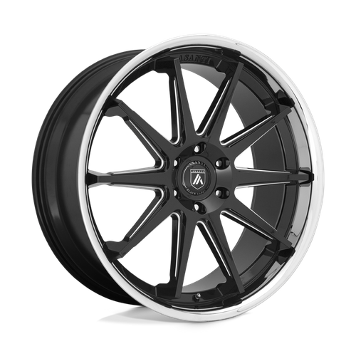 Asanti Black Abl-29 Emperor 24X10 +30 Gloss Black Mill W/ Chrome Lip