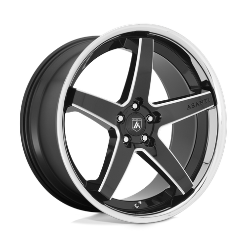 Asanti Black Abl31 Regal 20X10.5 +20 Gloss Black Mill W/ Chrome Lip