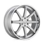 Asanti Black Abl-32 Kaiser 24X10 +30 Brushed Silver W/ Chrome Lip