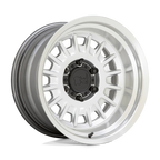 Black Rhino Hard Alloys Aliso 17X8 +0 Gloss Silver W/ Mirror Cut