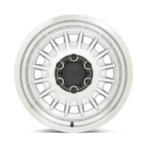 Black Rhino Hard Alloys Aliso 17X8 +0 Gloss Silver W/ Mirror Cut