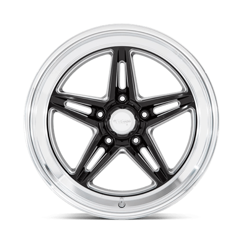 American Racing Vintage Vn514 Groove 18X10 +0 Gloss Black W/ Diamond Cut Lip