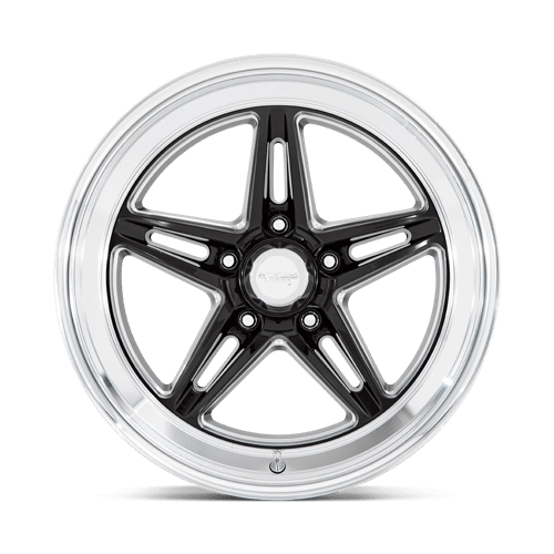 American Racing Vintage Vn514 Groove 18X10 +12 Gloss Black W/ Diamond Cut Lip