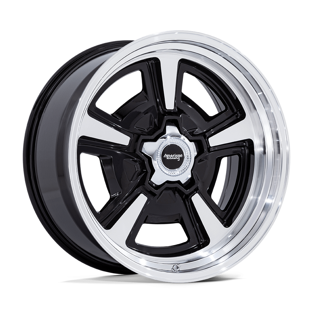 American Racing Vintage Vn517 Marauder 18X9 +0 Gloss Black Mch W/ Dia-Cut Lip