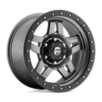 Fuel 1Pc D558 Anza 17X8.5 +6 Matte Gunmetal Black Bead Ring