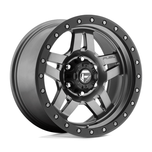Fuel 1Pc D558 Anza 17X8.5 +6 Matte Gunmetal Black Bead Ring