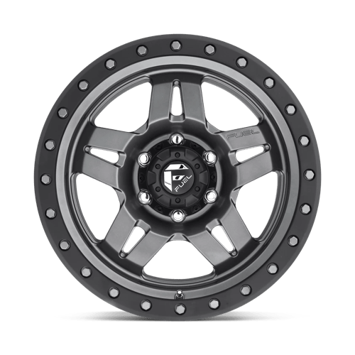 Fuel 1Pc D558 Anza 17X8.5 +6 Matte Gunmetal Black Bead Ring