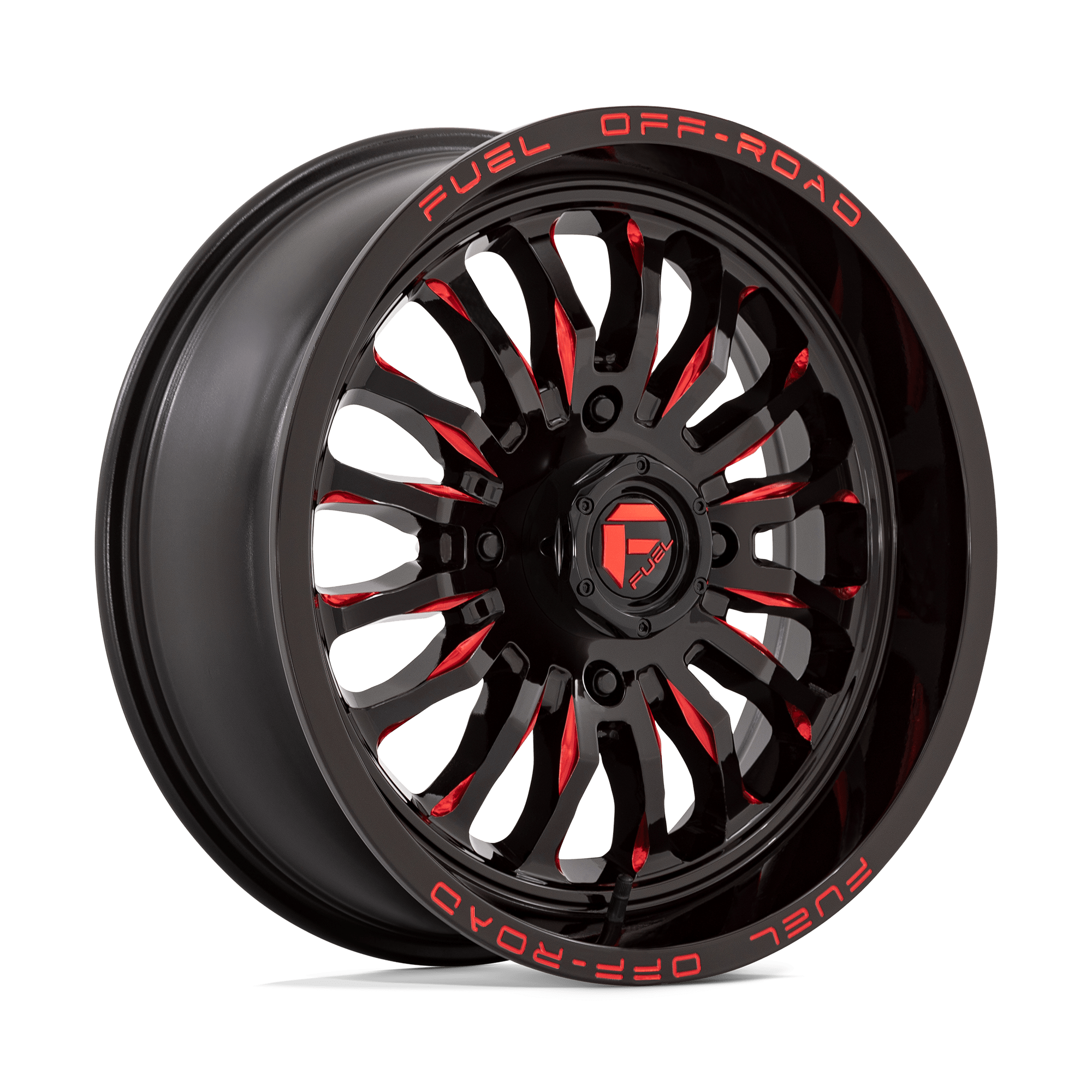 Fuel Utv D822 Arc Utv 18X7 +13 Gloss Black Milled Red
