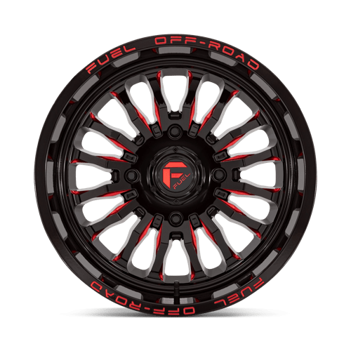 Fuel Utv D822 Arc Utv 24X7 +13 Gloss Black Milled Red