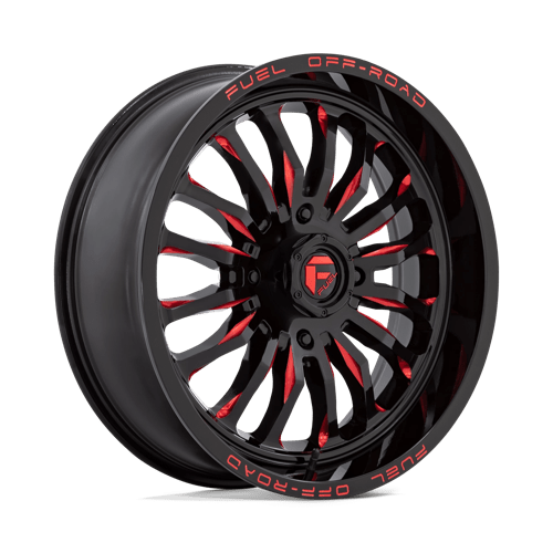 Fuel Utv D822 Arc Utv 20X7 +13 Gloss Black Milled Red