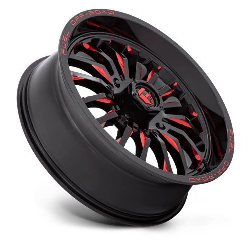 Fuel Utv D822 Arc Utv 20X7 +13 Gloss Black Milled Red