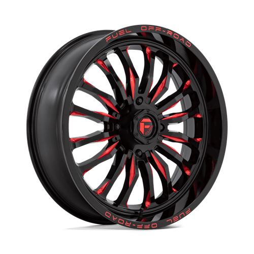 Fuel Utv D822 Arc Utv 22X7 +13 Gloss Black Milled Red