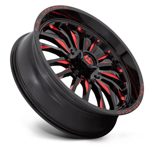 Fuel Utv D822 Arc Utv 22X7 +13 Gloss Black Milled Red