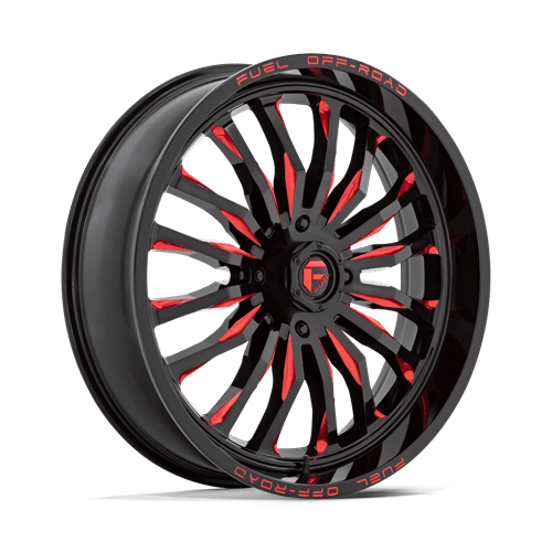 Fuel Utv D822 Arc Utv 24X7 +13 Gloss Black Milled Red