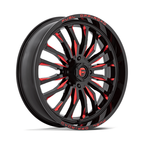Fuel Utv D822 Arc Utv 24X7 +13 Gloss Black Milled Red