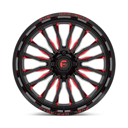 Fuel Utv D822 Arc Utv 24X7 +13 Gloss Black Milled Red