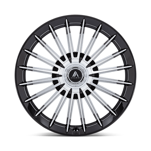 Asanti Black Ab048 Viceroy 22X10.5 +38 Gloss Black W/ Machined Face