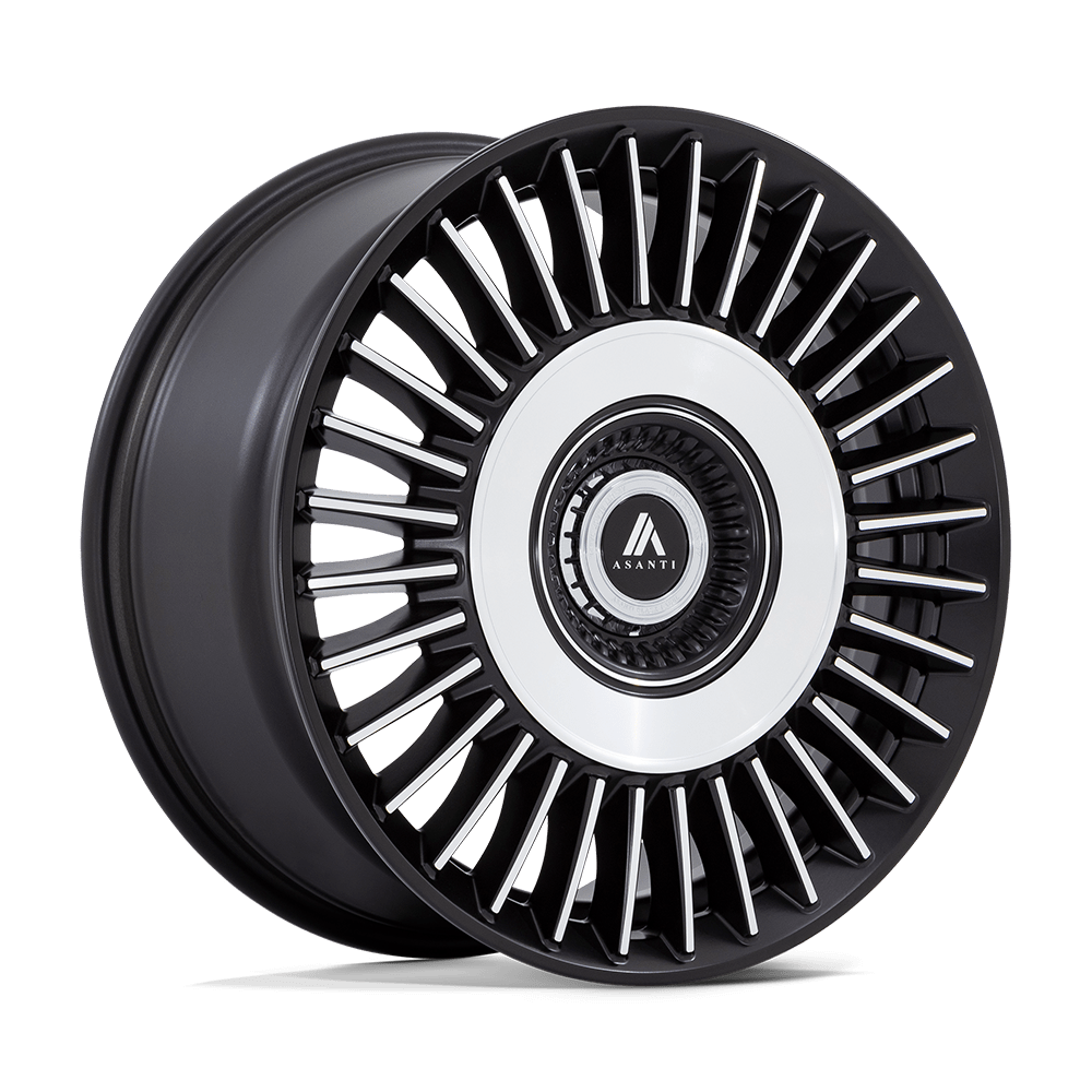 Asanti Black Ab040 Tiara 20X10.5 +18 Satin Black Bright Mach Face