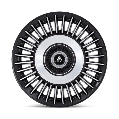 Asanti Black AB040 TIARA 20X9 +35 SATIN BLACK BRIGHT MACH FACE