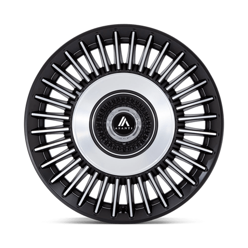 Asanti Black AB040 TIARA 22X10.5 +45 SATIN BLACK BRIGHT MACH FACE