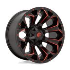 Fuel 1Pc D787 Assault 22X9.5 +20 Matte Black Red Milled