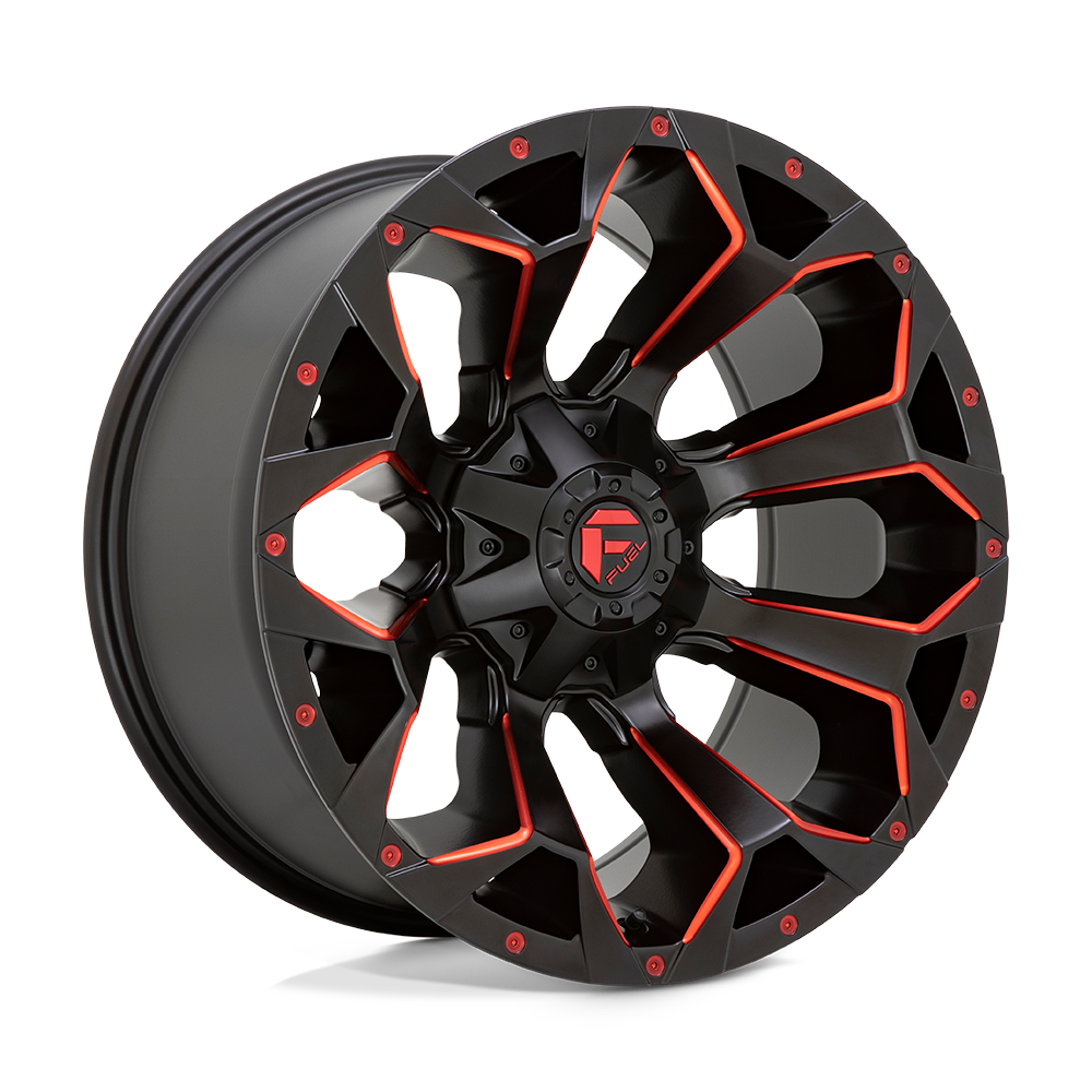 Fuel 1Pc D787 Assault 17X8.5 +14 Matte Black Red Milled
