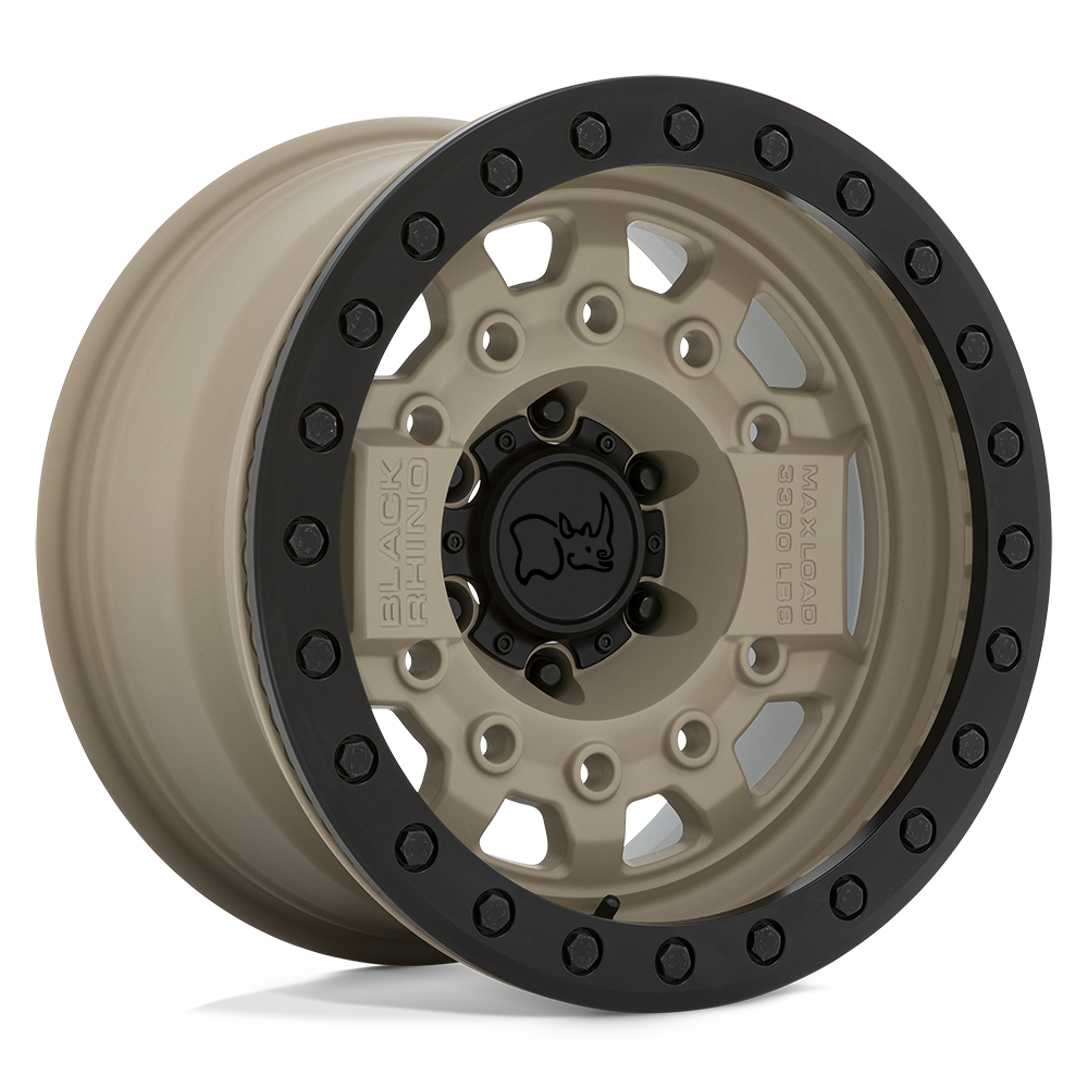 Black Rhino Hard Alloys Avenger Beadlock 17X8.5 -30 Desert Sand W/ Black Hardware